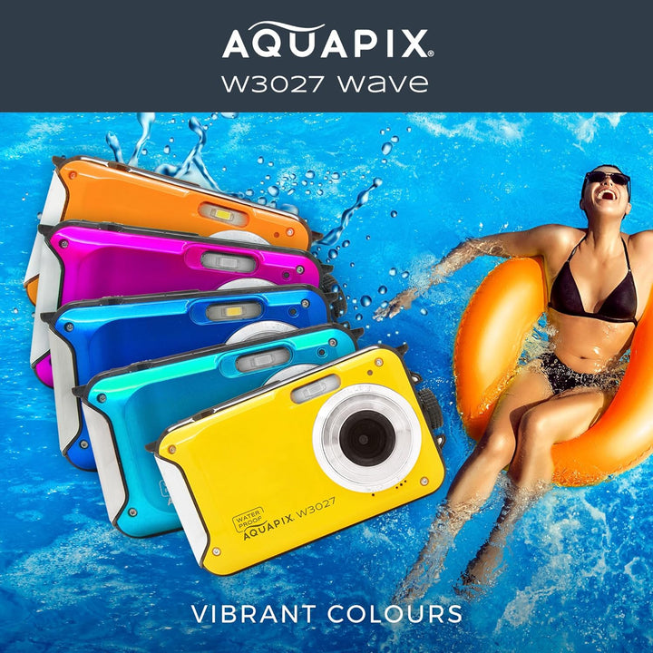 Aquapix W3027 'Wave' Unterwasserkamera, wasserfest bis 3 m, 2.7" Display, bis zu 30 MP Auflösung, 4X