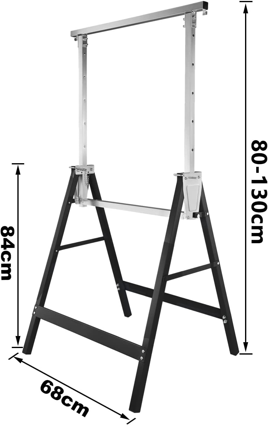 Jopassy Arbeitsbock 2er set,Schwarz Gerüstbock Klappbock 7-fach höhenverstellbar, max. 200kg Belastb
