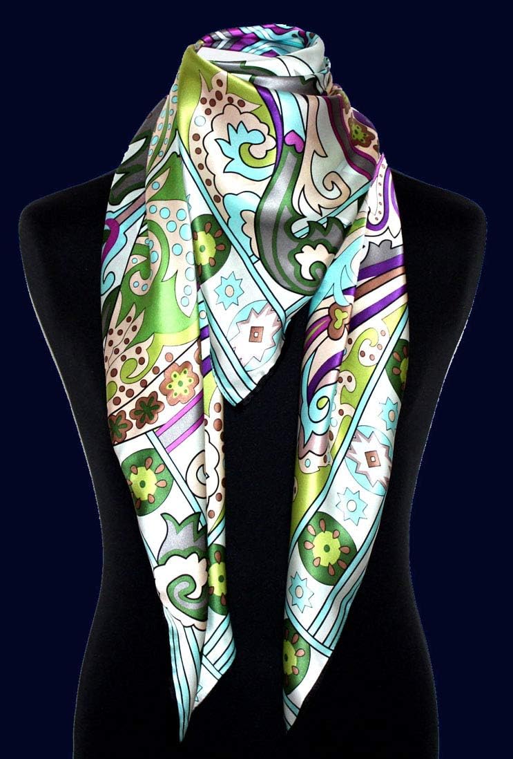 Lorenzo Cana - Luxus Damen Seidentuch, 100% Seide, XL Satin Tuch Seidensatin 110 cm x 110 cm aufwänd