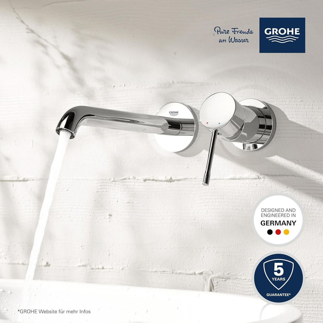 GROHE Essence | 2-Loch Waschtischarmatur | für Wandmontage, Ausladung: 183 mm | chrom | 19408001 S 2