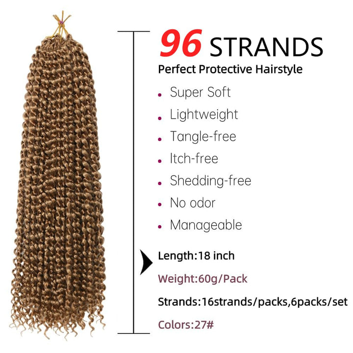Passion Twist Hair,Passion Twist Crochet Braids Hair, 6 Packs 18 Inch (45.5 cm) Braids/Extensions, F