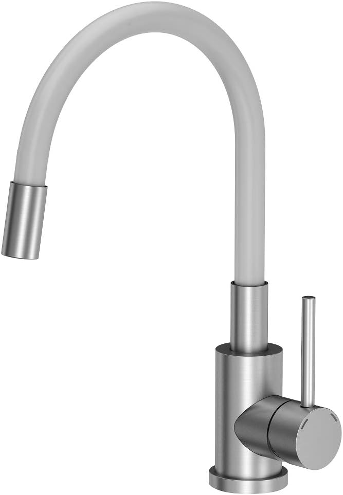 VBChome Spüle mit Armatur 78 x 50 cm Tiefes Becken 20cm Weiss Küche Grosse Abtropfflache Einbauspüle