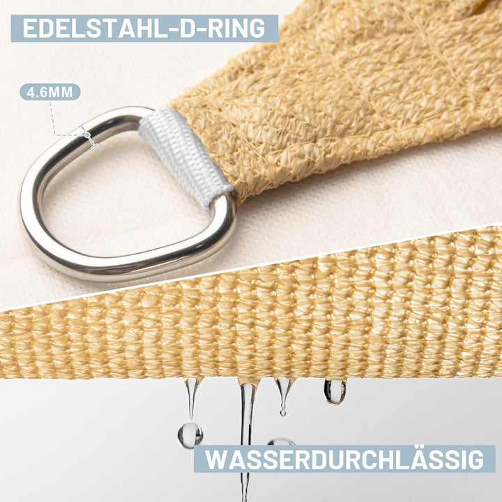 LOVE STORY Sonnensegel 2x3m Rechteckig Schattenspende für Terrasse | HDPE-Stoff Wasserdurchlässig,Lu