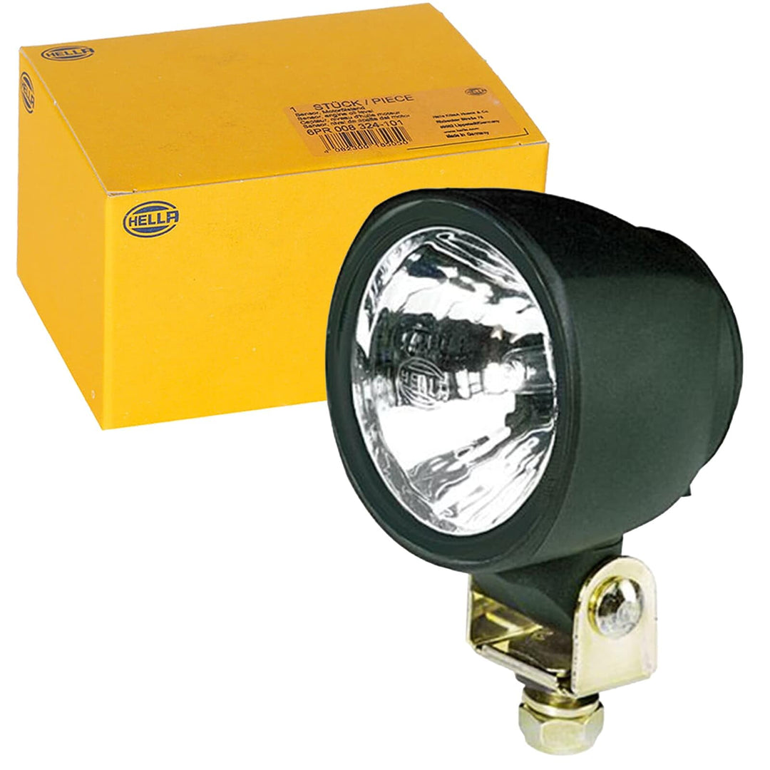 HELLA - Halogen-Arbeitsscheinwerfer - Modul 70 - 12/24V - Anbau/geschraubt - hängend/schwenkbarer Mo