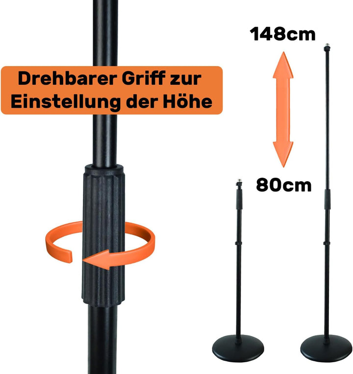 keepdrum MS015 Mikrofonständer gerade mit Rundsockel Tellerfuss MS015 Gerade, MS015 Gerade