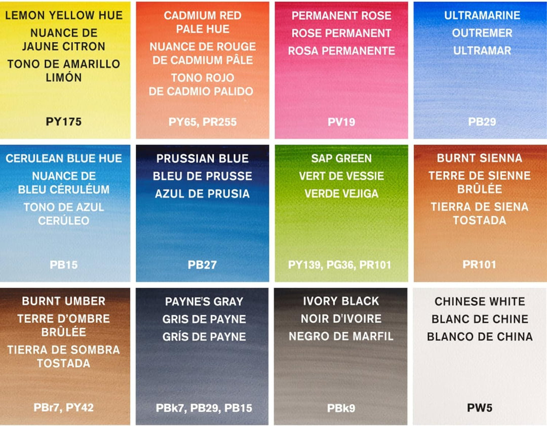 Winsor & Newton 0390377 Cotman Aquarellfarbe Painting Plus Set , 12 lebendige Wasserfarben aus hochw