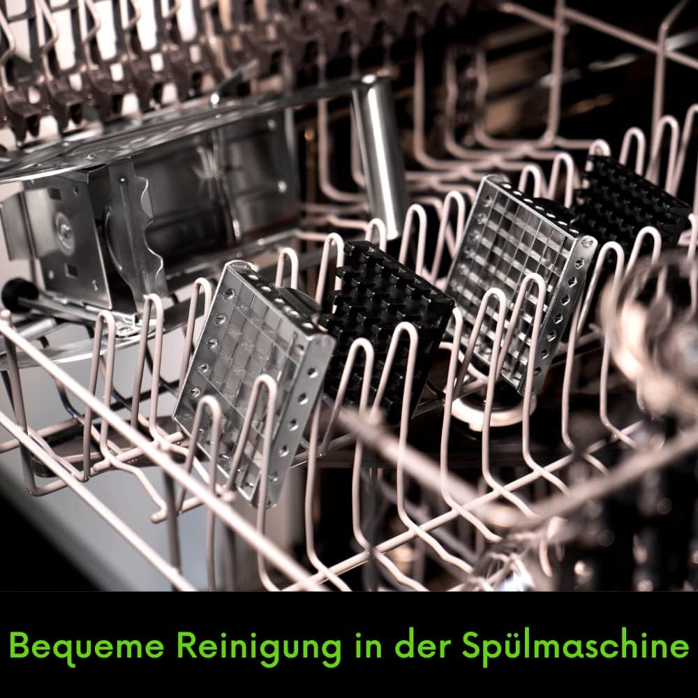 Topcroft ® Pommesschneider Edelstahl I 2 Schneidegrössen für individuelle Pommesdicke I Rutschfester
