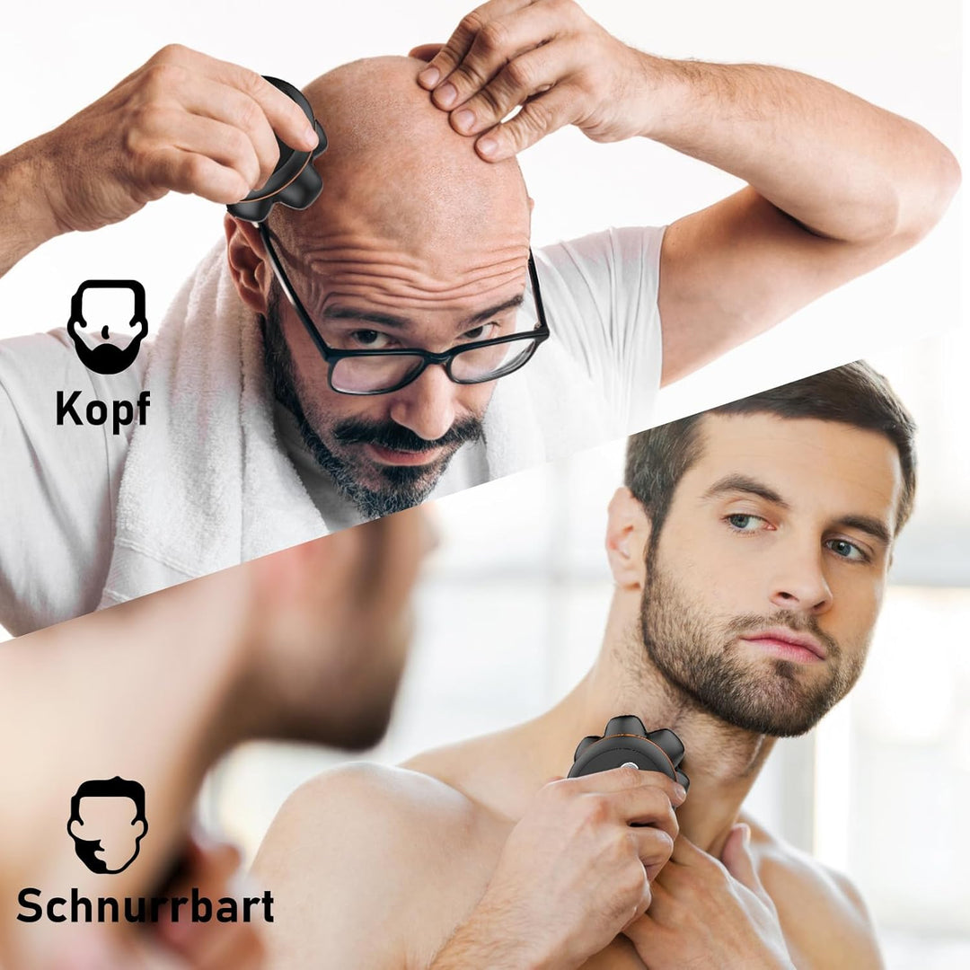 Maxgroom Glatzen Rasierer Herren, 7D Flexibler Glatzenrasierer, Wasserdichter Kopfrasierer Glatze mi