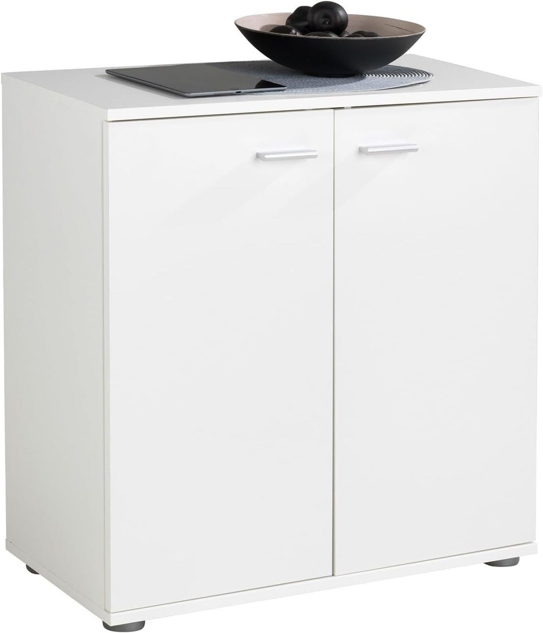 Home4You Kommode mit 2 Türen - Weiss matt - 71 cm breit - Sideboard Mehrzweckschrank