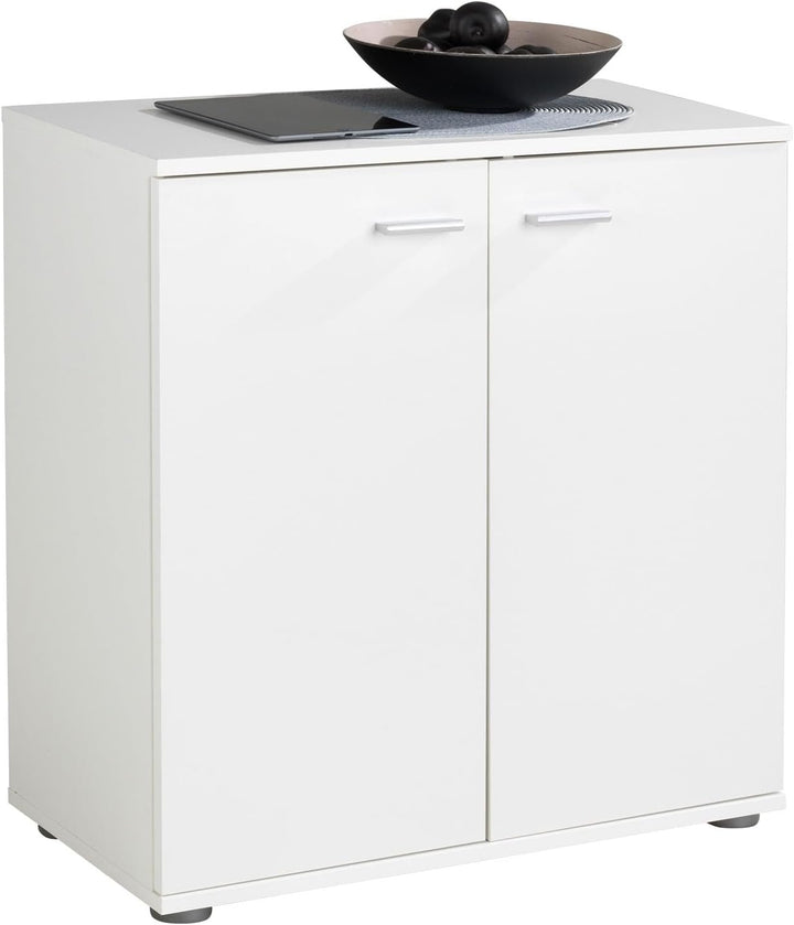 Home4You Kommode mit 2 Türen - Weiss matt - 71 cm breit - Sideboard Mehrzweckschrank