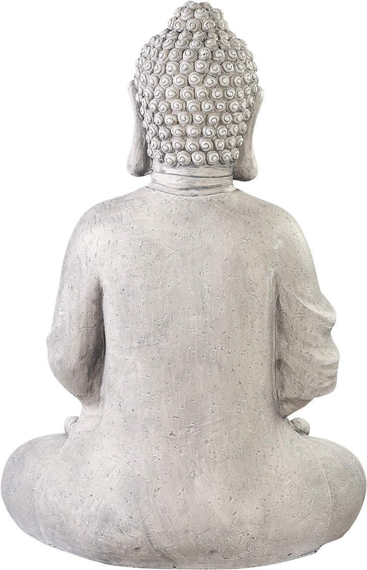 Worldconnection XXXL Grosser Buddha 70 cm Steinoptik Garten Deko Figur Skulptur Feng Shui sitzend St