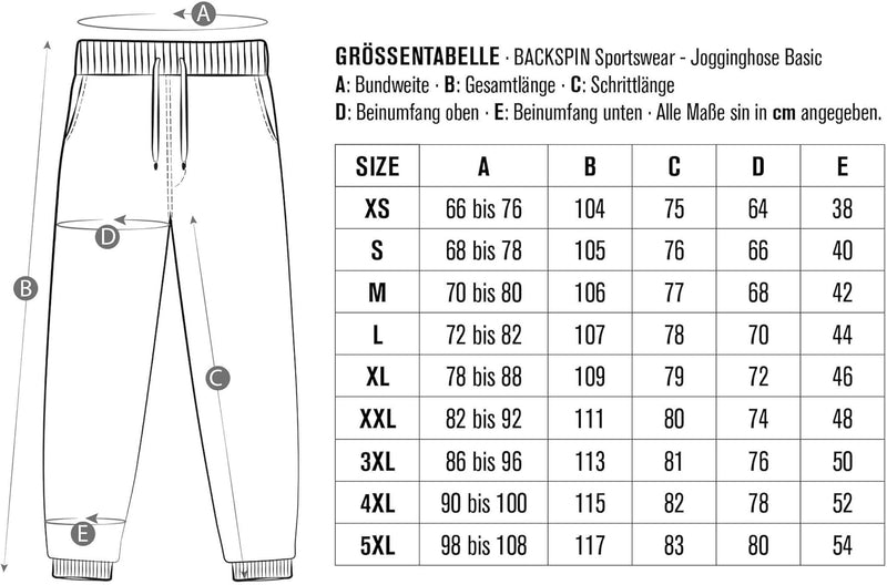 BACKSPIN Sportswear - Jogginghose Basic XL Dunkelgrau Meliert, XL Dunkelgrau Meliert