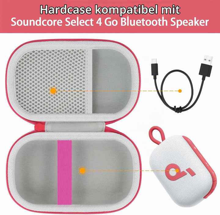 co2CREA case Hart Reise schutzhülle Etui Tasche für Anker Soundcore Select 4 Go Bluetooth Lautsprech