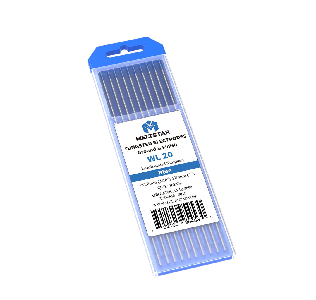 MELTSTAR WL20 blau 2% Lanthanoxid WIG Wolframelektrode Elektrode Ø1.6 x 175MM 10 Stückund strahlungs