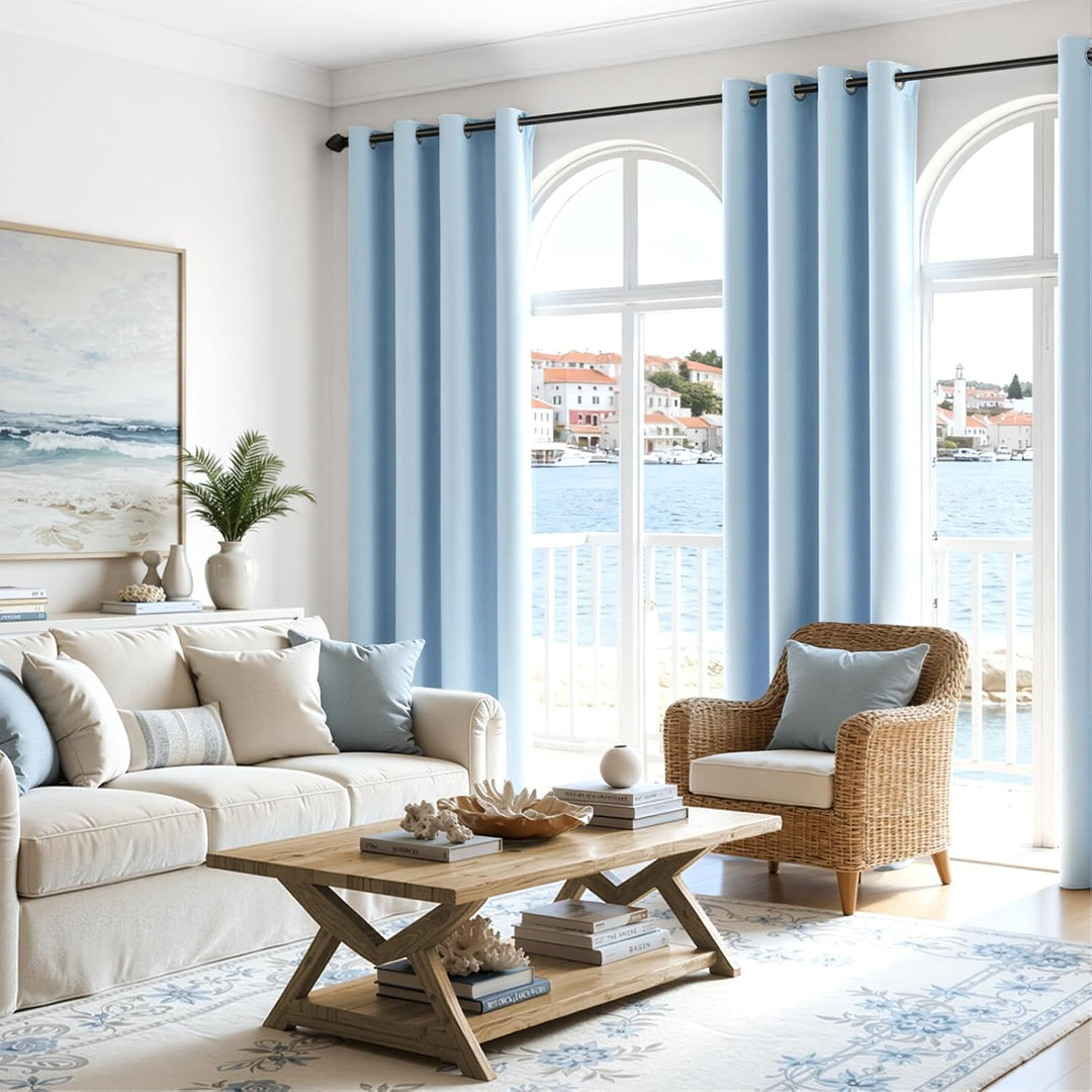 MRTREES Vorhang 100% Blickdicht Schlafzimmer Gardinen mit Ösen 2er Set Dicker Stoff Verdunklungsvorh