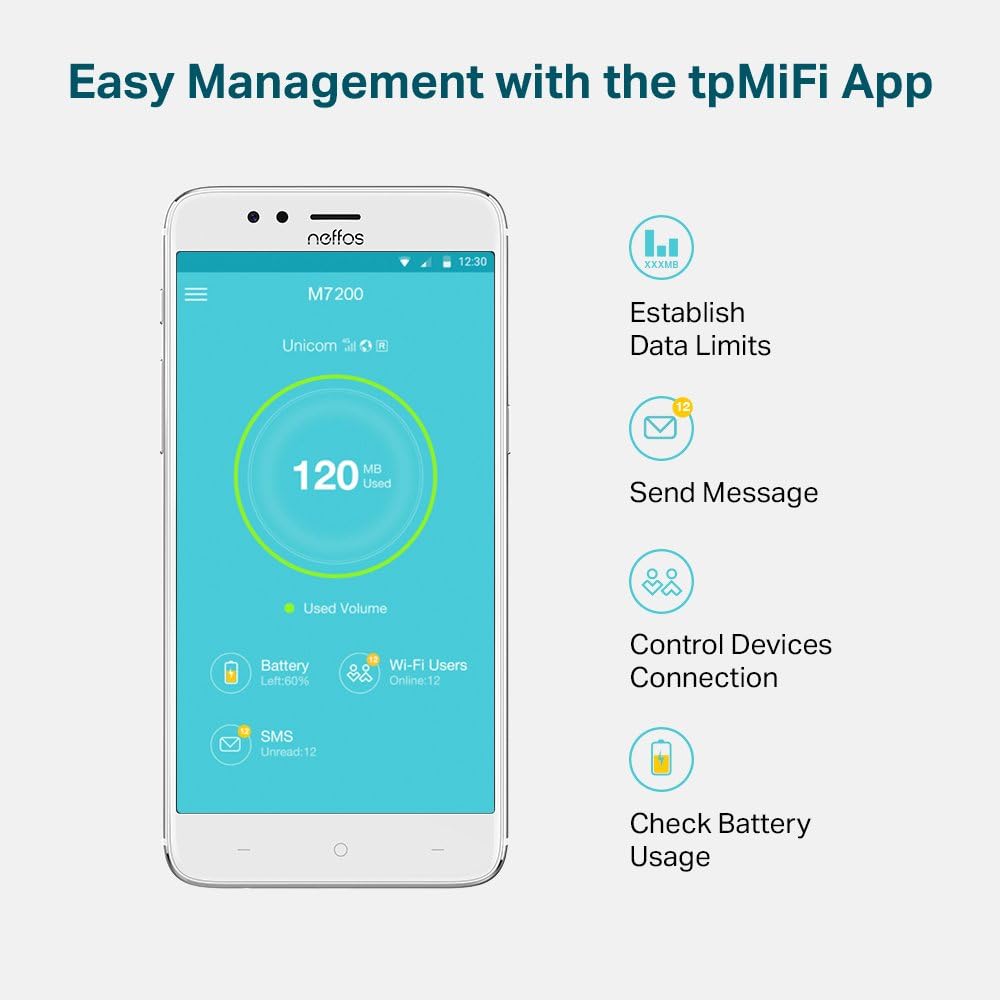 TP-Link M7200 mobiler WLAN Router (4G/LTE bis zu 150Mbit/s Download/ 50Mbit/s Upload, Hotspot, 2000m
