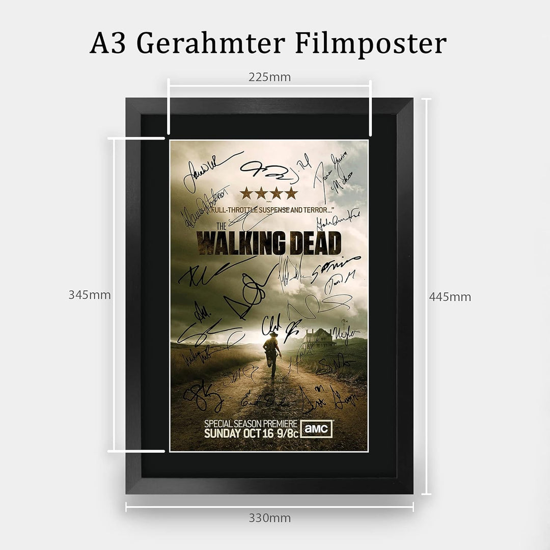 HWC Trading The Walking Dead A3 Gerahmte Signiert Gedruckt Autogramme Bild Druck-Fotoanzeige Geschen
