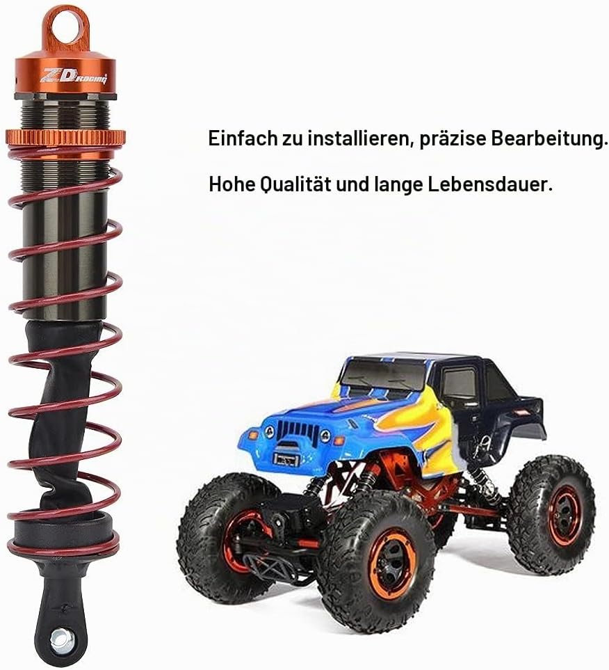 Dilwe 4 Stück RC Car Front Stossdämpfer hinten, Metall Öldruck Einstellbarer Stossdämpfer RC Upgrade