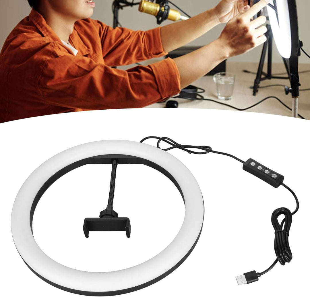 Selfie-Ringlicht, 1/4 Zoll Gewinde, 162 LED-Kameralicht, dimmbares Ringlicht mit Ständer für Videoau