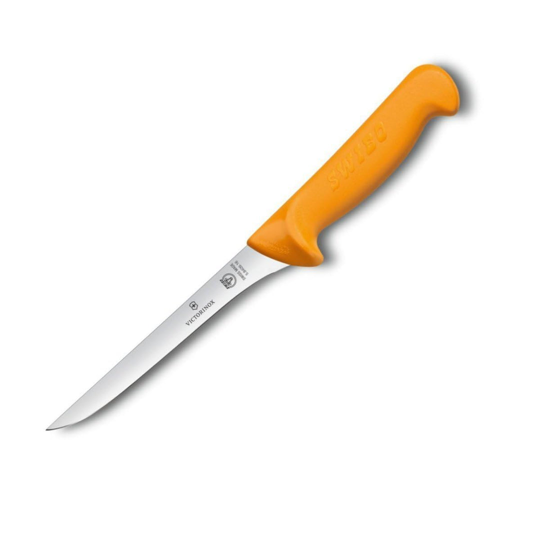 Victorinox Swibo Küchen-/Ausbeinmesser, Gerade, Flexible Klinge, Schmal 13 cm Gelb, 13 cm Gelb