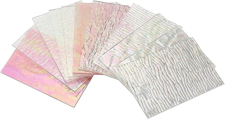 Lanyani 12 Blatt schillernde, klare, strukturierte Buntglasplatten für Käfige, 10,2 x 15,2 cm Kathed