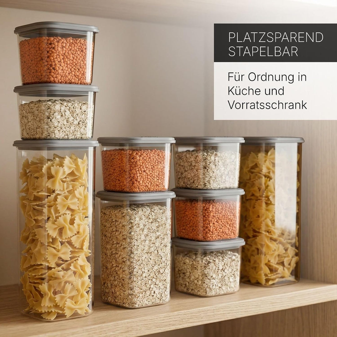Moritz &amp; Moritz 12er Set Vorratsdosen mit Deckel Luftdicht - Lebensmittelecht für Lebensmittelaufbew