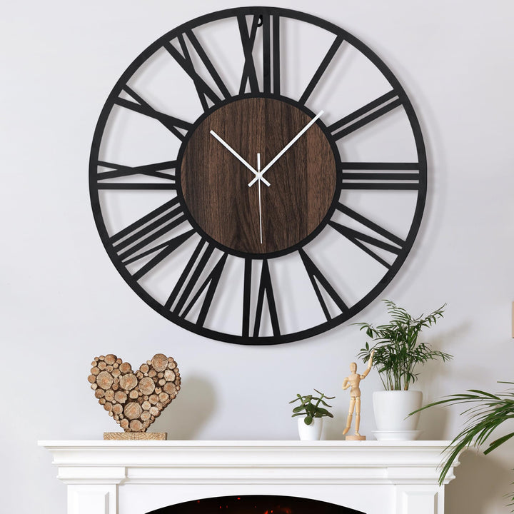 Grosse Wanduhr Tickgeräusche, 34CM/14 Zoll Lautlos, Geräuschlose, Batteriebetrieben, Modern, Übergro