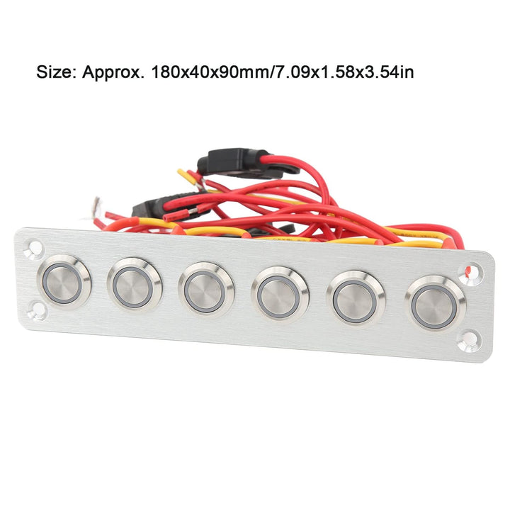 Leapiture Marine Boat Switch Panel für Auto RV Yacht 12 V DC System 6 Gang Druckschalter Blau Hinter