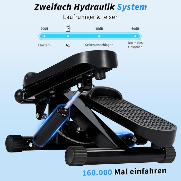 Mini Stepper - Stepper für Zuhause mit Power Ropes - 2-In-1 Ministepper für Beine &amp; Arm - Widerstand