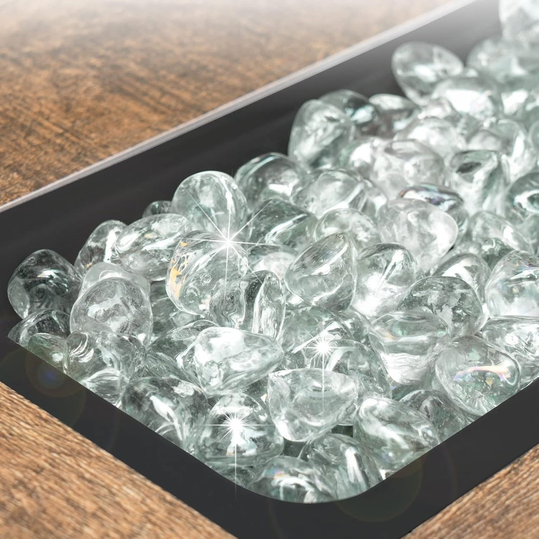 GASPRO 4,5 kg Feuerglas Diamanten - 2,5 cm klares Feuerglas für Propangas-Feuerstelle, dekoratives F
