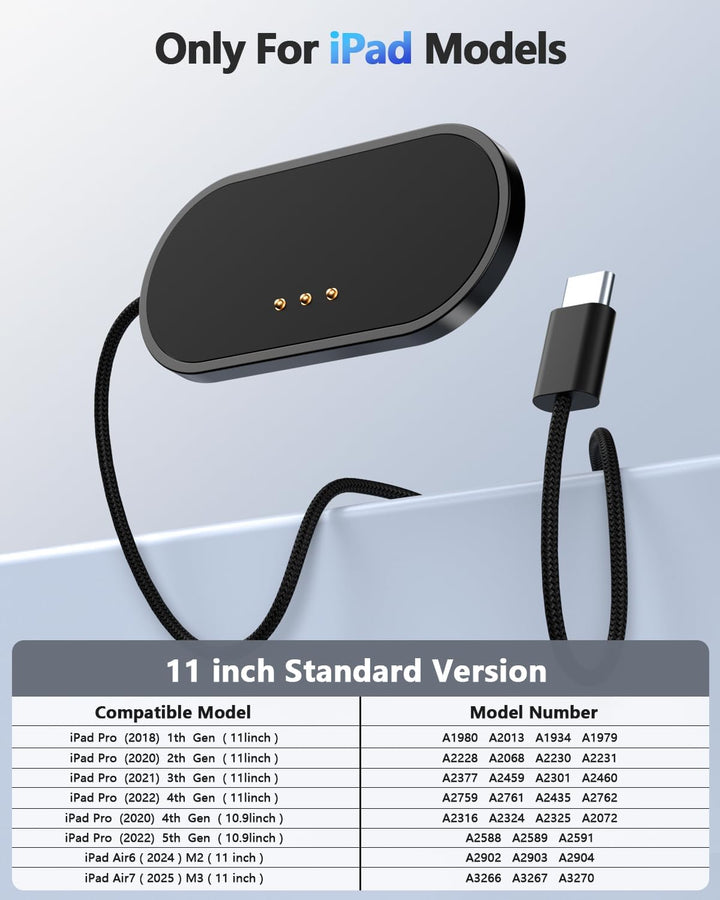 Magnetisches drahtloses Ladegerät für iPad Pro 11inch, 27W Schnelllade Smart Connector Legierung dra