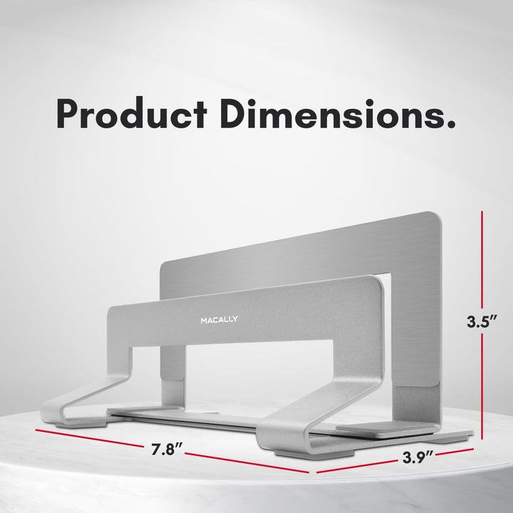 Macally Vertikaler Laptop-Ständer für den Schreibtisch, Laptop-Halterung vertikal, MacBook-Ständer (