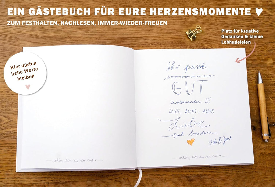 Eine der Guten Gästebuch blanko für Hochzeit und Geburtstag, Weiss | 144 blanko Seiten, Hardcover mi