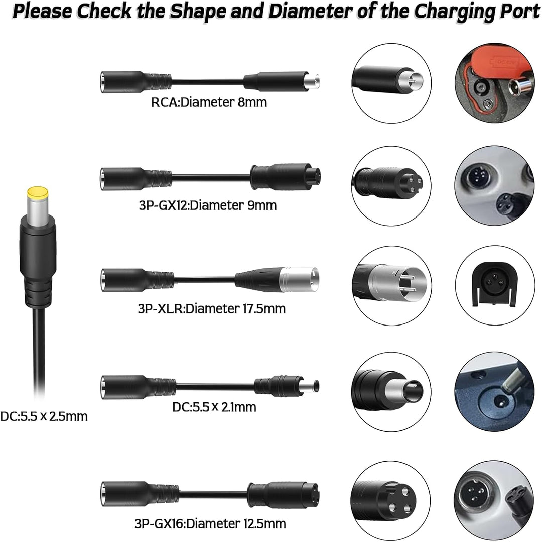 Yasco Li-ion akku Ladegerät Mehrere Stecker Für Elektrofahrrad Roller E-Bike Boot Motorrad Xiaomi Ak
