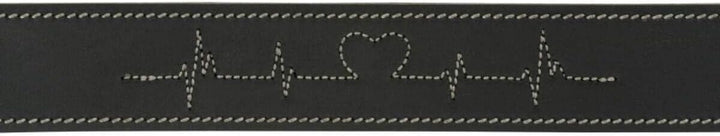 Trixie Rustic Halsband Leder Grösse L: Halsumfang 47–55 cm/40 mm in schwarz - genähtes Lederhalsband
