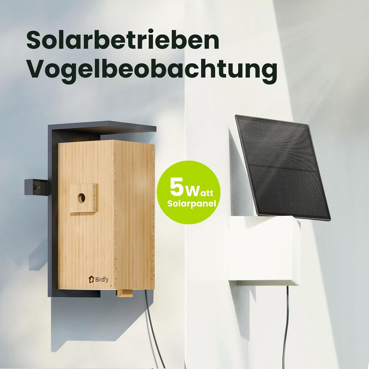Birdfy Smart Vogelhaus mit Doppelkamera für Live Vogelbeobachtung, 1080P Bambus Nistkasten mit Kamer