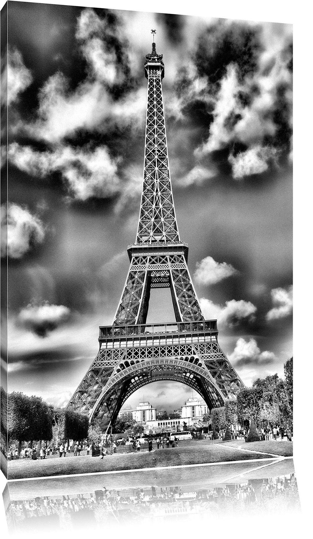 Pixxprint Eifelturm Paris als Leinwandbild/Grösse: 100x70 cm/Wandbild/Kunstdruck/fertig bespannt, 10