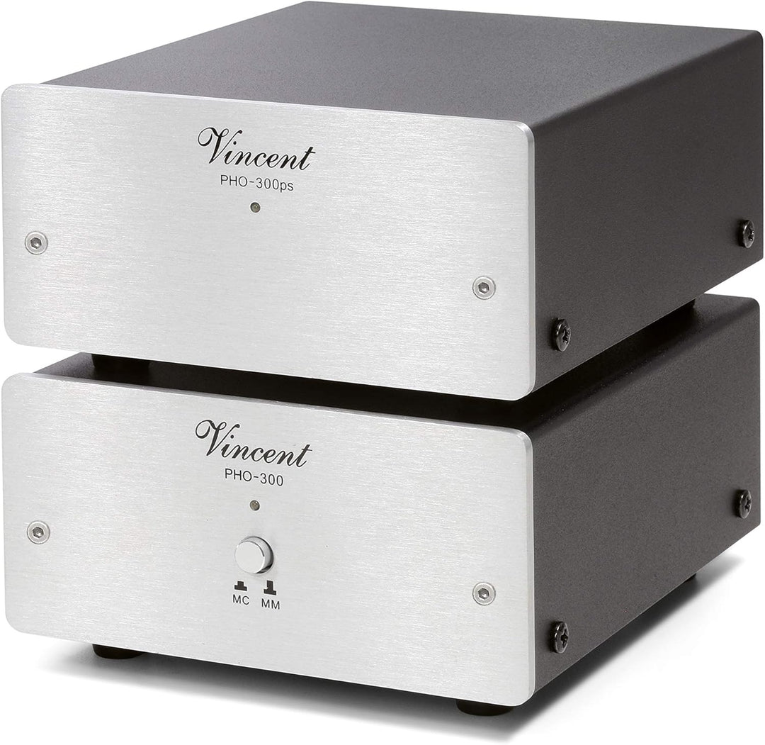 Vincent PHO-300 High-End Phonovorverstärker in Aluminium-Gehäuse, externes Netzteil, für Plattenspie