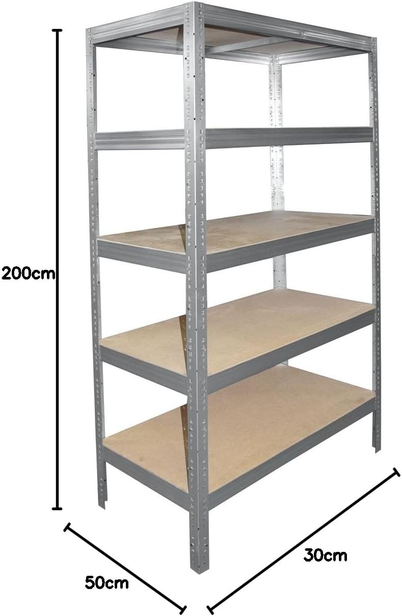 shelfplaza® 200x30x50cm Profi Schwerlastregal verzinkt/Metallregal mit 5 Böden à 200kg Tragkraft/Kel