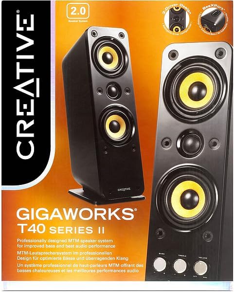 Creative GigaWorks T40 Series II - 2.0 Lautsprechersystem (Hi-Fi, Stereo/AUX-IN, Line-IN/16W RMS) sc