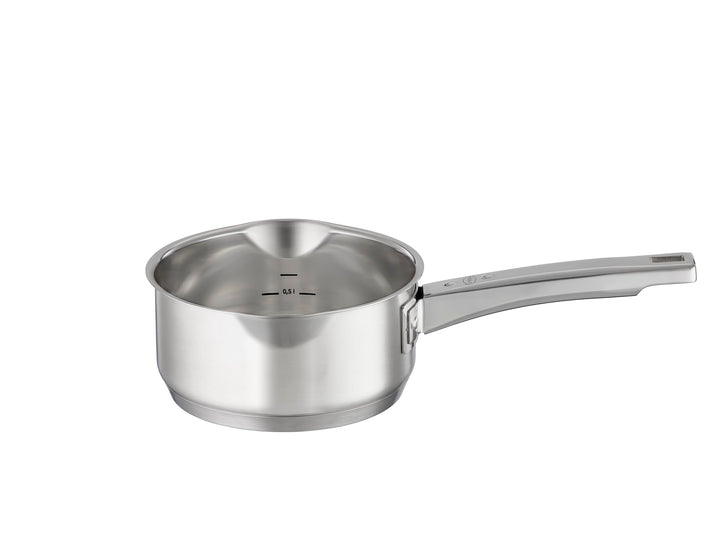 RÖSLE EXPERTISO Stielkasserolle, Hochwertiger Universaltopf aus Edelstahl 18/10, 16 cm, Edelstahlgri