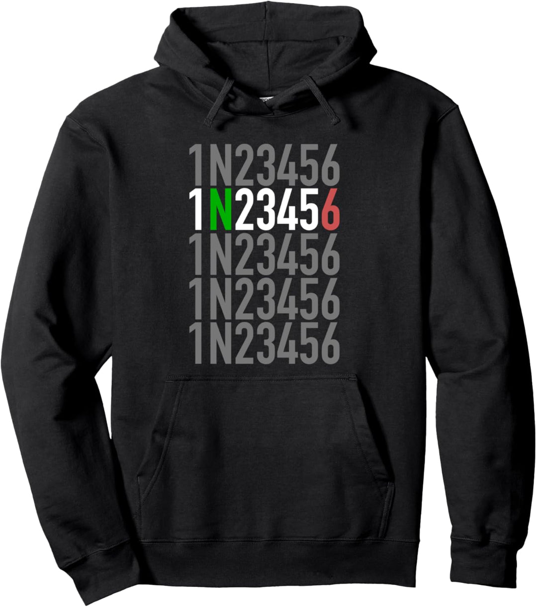 1N23456 Motorradgangschaltung Motorradfahrer Pullover Hoodie