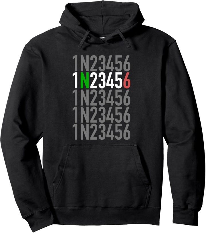 1N23456 Motorradgangschaltung Motorradfahrer Pullover Hoodie