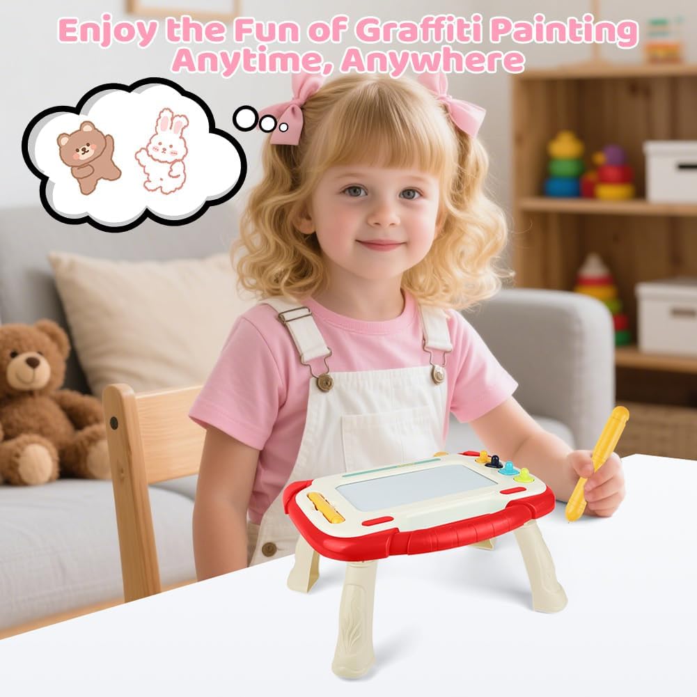 OFFCUP Magnetische Maltafel, Kinder Zaubertafel ab 3 Jahr Reisegrösse Magnetische Zeichenbrett Lerns