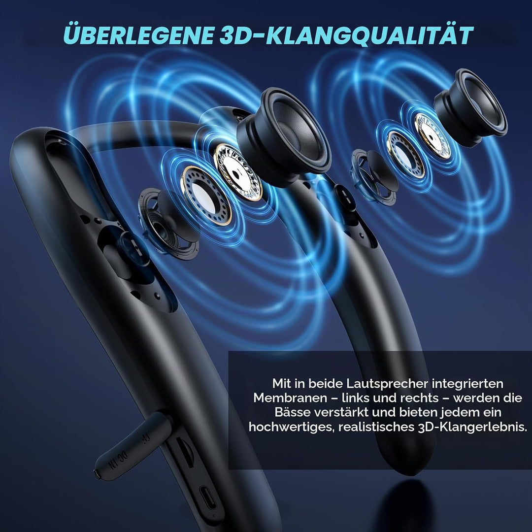 Smalody Wireless Nackenlautsprecher,Bluetooth Lautsprecher Tragbarer,Verfügt über eine Freisprechfun