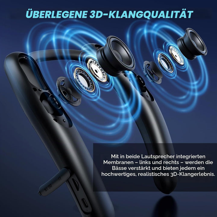 Smalody Wireless Nackenlautsprecher,Bluetooth Lautsprecher Tragbarer,Verfügt über eine Freisprechfun