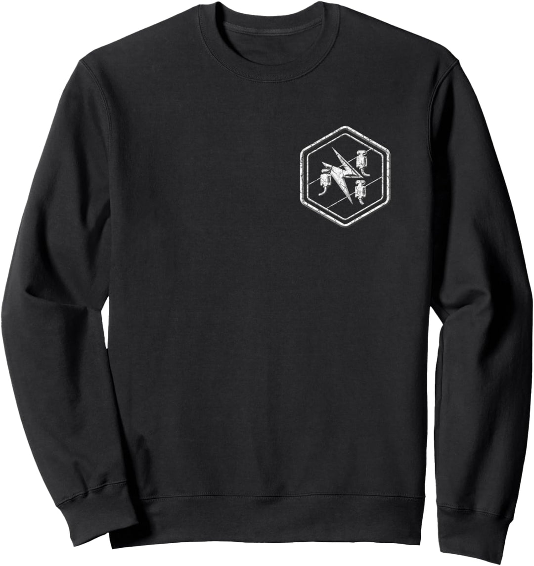 Elektriker traditonelles Zunftsymbol als Sechseck auf Brust Sweatshirt
