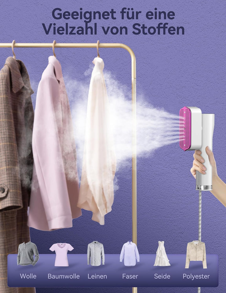 Sundu Dampfglätter, Steamer für Kleidung, 2-in-1 Reisebügeleisen Steam iron, 15s schnelles Aufheizen