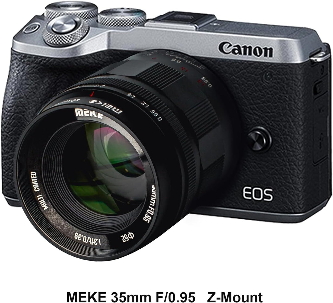 Meike 35 mm f0.95 grosser manueller Fokus Prime Festobjektiv APS-C kompatibel mit Canon EFM Mount sp