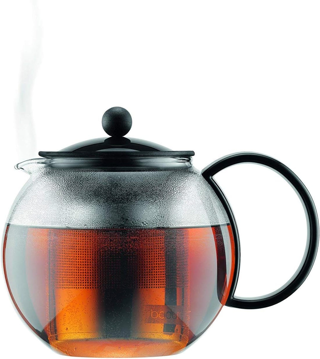 Bodum 1812-01 assam Teebereiter (French Press System, Permanent Edelstahlfilter), 0,5 liters schwarz